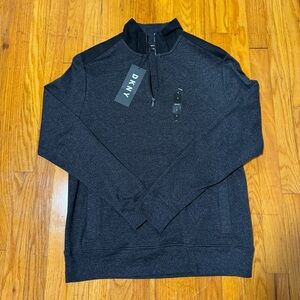 DKNY Men's Charcoal Zip-Up Sweater new